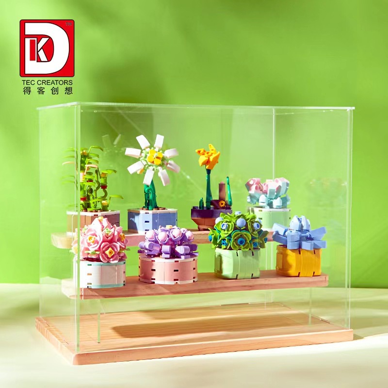 Bộ xếp hình chậu hoa Plante, cây lá dễ thương độc đáo làm đồ decor bàn học quà tặng