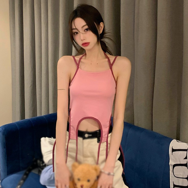 Áo Hai Dây Lệch Tà Phong Cách Hàn Quốc Thời Trang Mùa Hè Quyến Rũ Cho Nữ