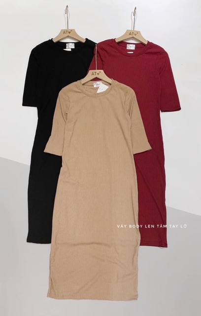 Đầm body tay lỡ nữ len tăm kiểu dáng bassic trẻ trung | BigBuy360 - bigbuy360.vn