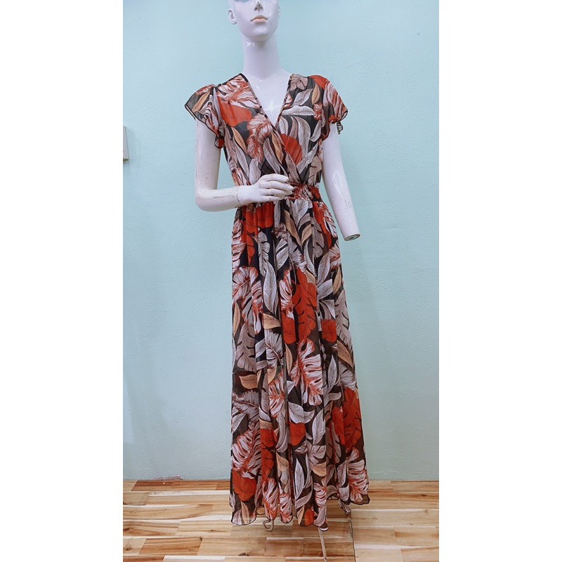 Đầm voan ngực đắp chéo maxi EN&FOCUS vnxk | BigBuy360 - bigbuy360.vn
