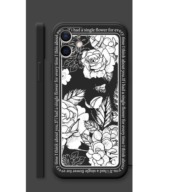 Ốp Điện Thoại Silicon In Hình Hoa Cho iPhone 11 8 plus XS XR 13 pro max SE 6s 11 pro max 7plus 12 mini 6 plus Chống Sốc