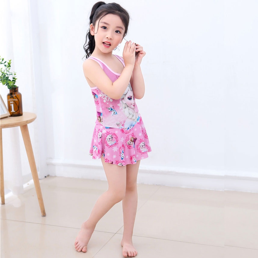 BỘ ĐỒ BƠI HOẠ TIẾT HÌNH CÔ GÁI ELSA CỰC XINH DÀNH CHO BÉ GÁI_MÃ 013
