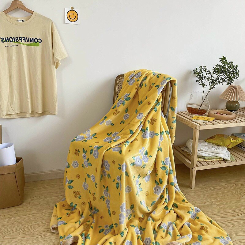 Chăn lông tuyết nhung sữa mềm mịn nhập khẩu cao cấp, chăn mền văn phòng nhung tuyết kích thước 2mx2m3