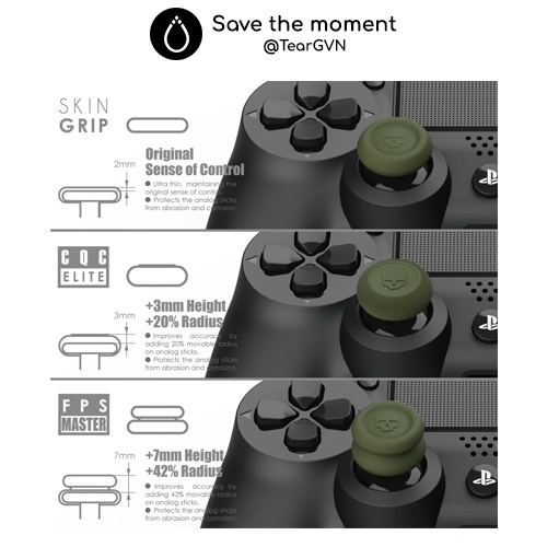 Bộ nút bọc Analog (Skull & Co) cho tay cầm PS4 / PS5 / Switch Pro Controller - Vỉ 3 cặp | BigBuy360 - bigbuy360.vn
