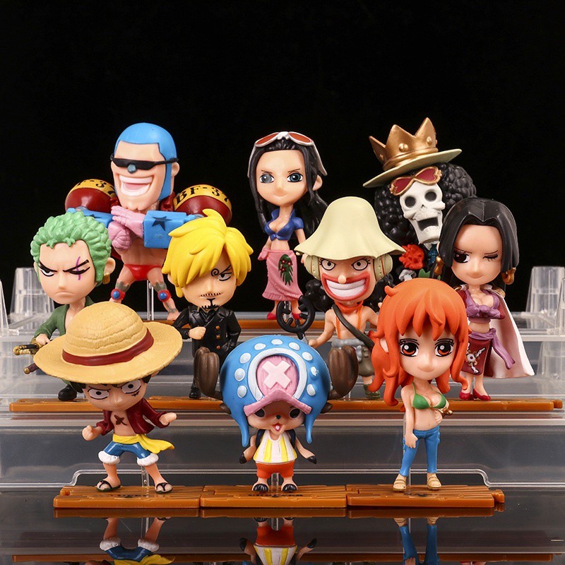 [COMBO 10 EM] Bộ mô hình nhân Vật chibi One piece  BĂNG MŨ RƠM anime mặc định + Boa HanCock