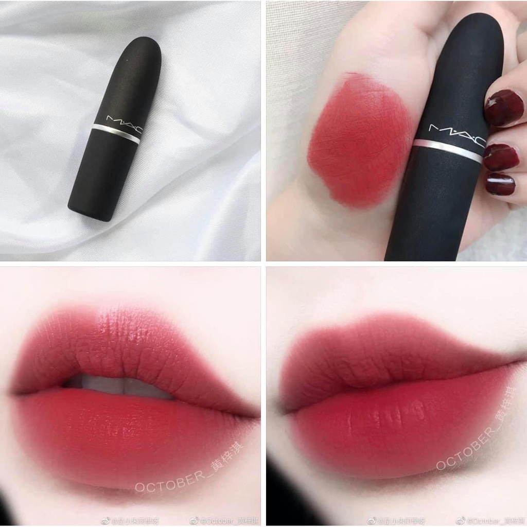 Son MAC Powder Kiss 922 Werk Werk Werk Màu Đỏ Cam