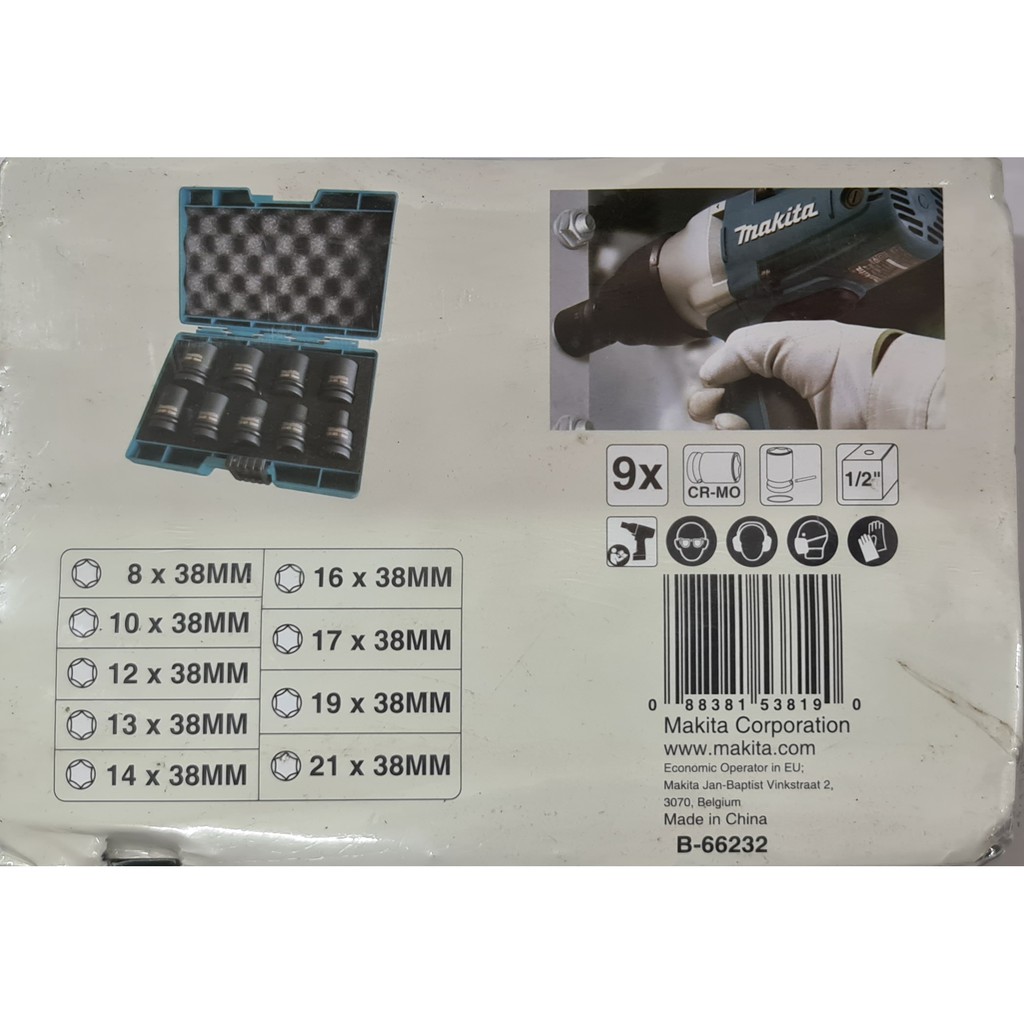 Bộ đầu tuýp 1/2&quot; 9 chi tiết Makita B-66232