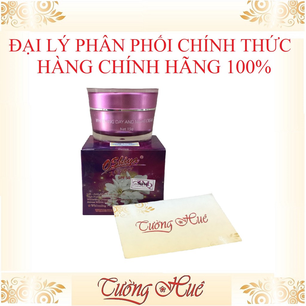 Kem Dưỡng Trắng Da OSHIYA Ngày và Đêm 15g Tím.