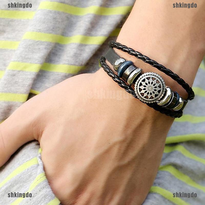 Vòng Tay Dây Da Giả Phong Cách Vintage Đẹp Mắt