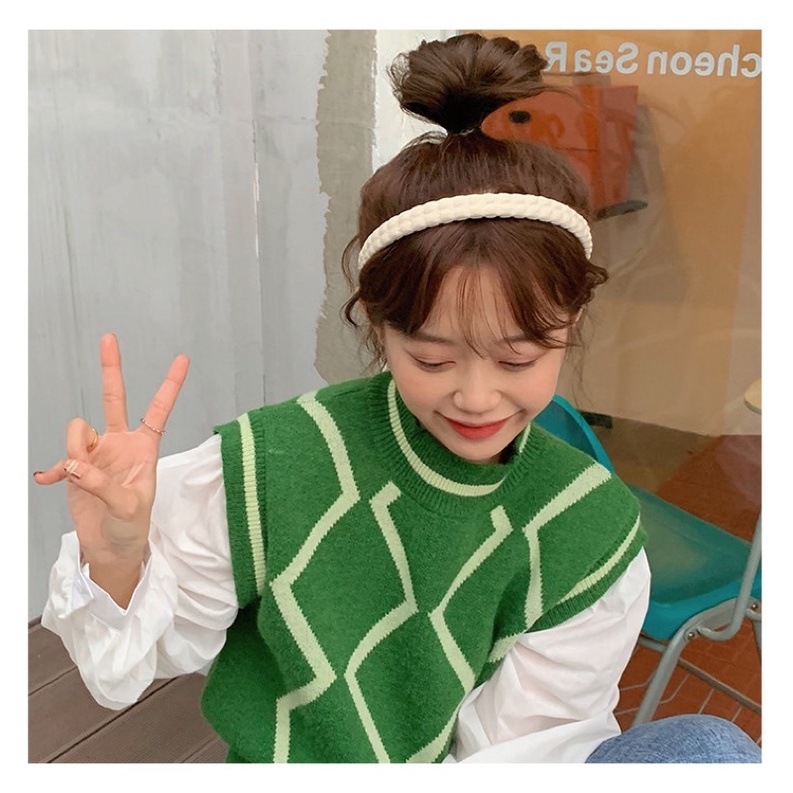 Bờm tóc cài tóc vải trơn vintage cute dễ thương phong cách Hàn Quốc