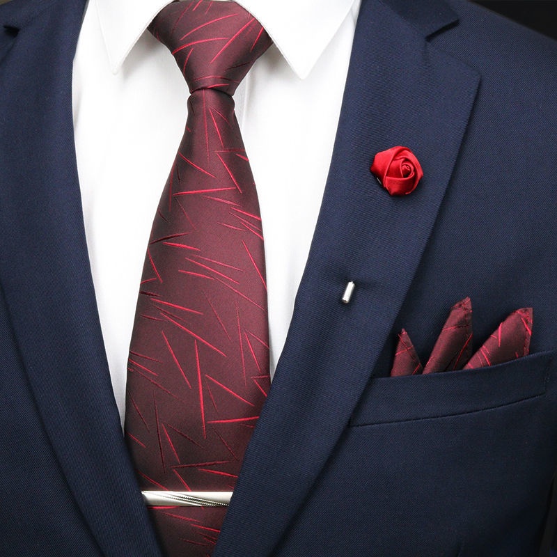 Bộ Cà Vạt + Khăn Tay + Nơ Phong Cách Hàn Quốc Lịch Lãm Cho Chú Rể