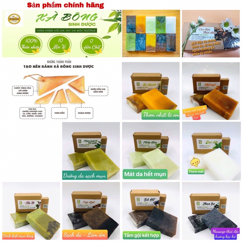 [Mã COS0505 giảm 8% đơn 300K] SOAP XÀ BÔNG sinh dược cho face &amp; body - 100% thành phần từ thiên nhiên HandMade