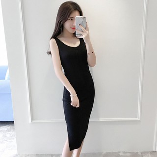 ĐẦM BODY THUN 3 LỖ GÂN XẺ TÀ