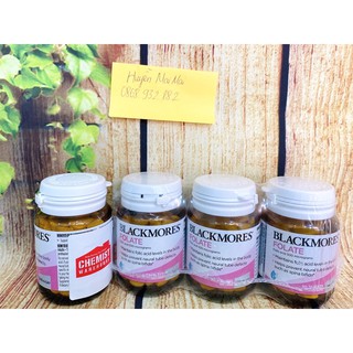 (Tem Chemist) Viên uống bổ sung Axit folic cho Mẹ Bầu Folate Blackmore 90v