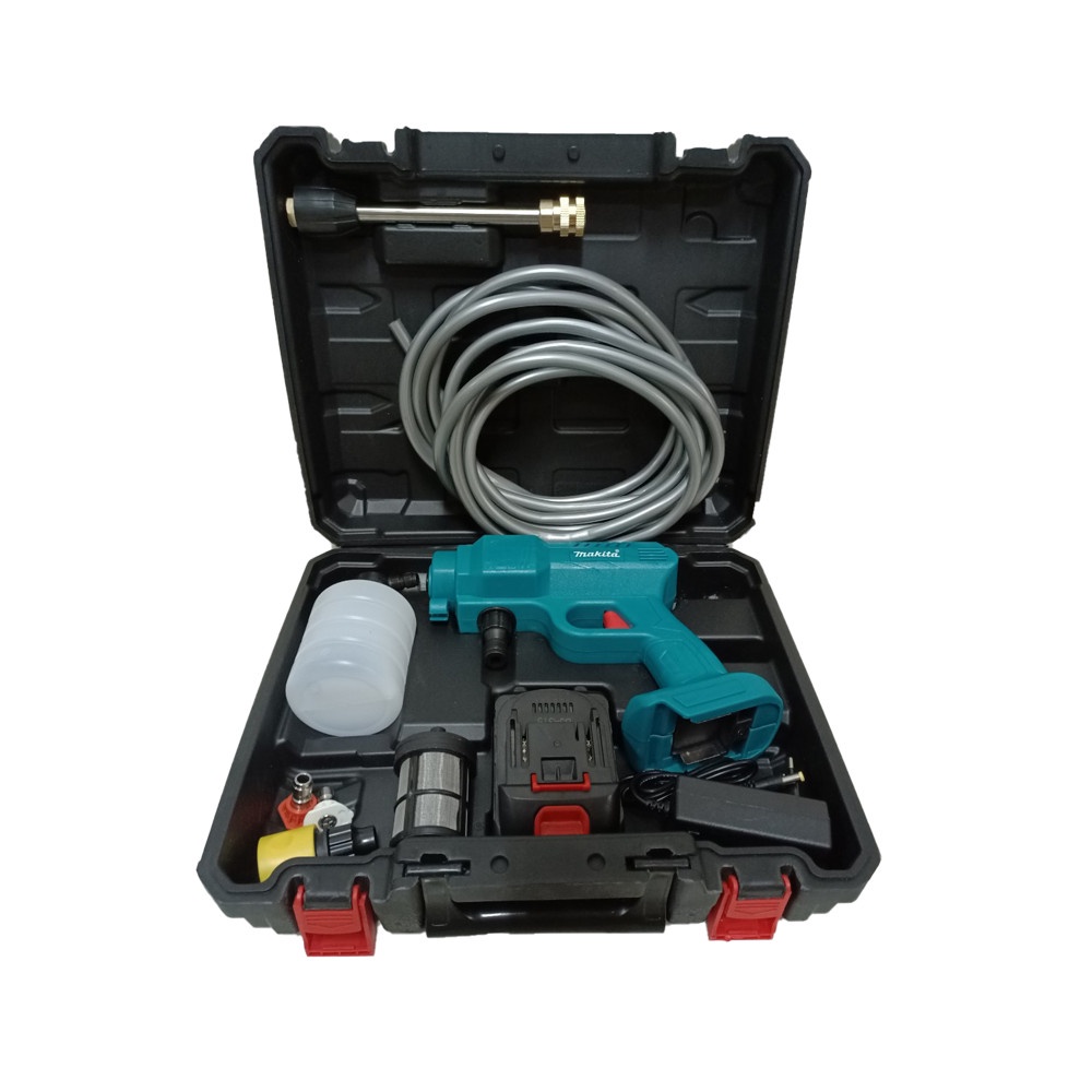 (HCM) Máy Rửa Xe Cao Áp Dùng Pin 21V Và 88V Có Hộp Nhựa Đầy Đủ Phụ Kiện Tặng Kèm Bình Tuyết Máy Xịt Rửa Vệ Sinh Tưới Cây