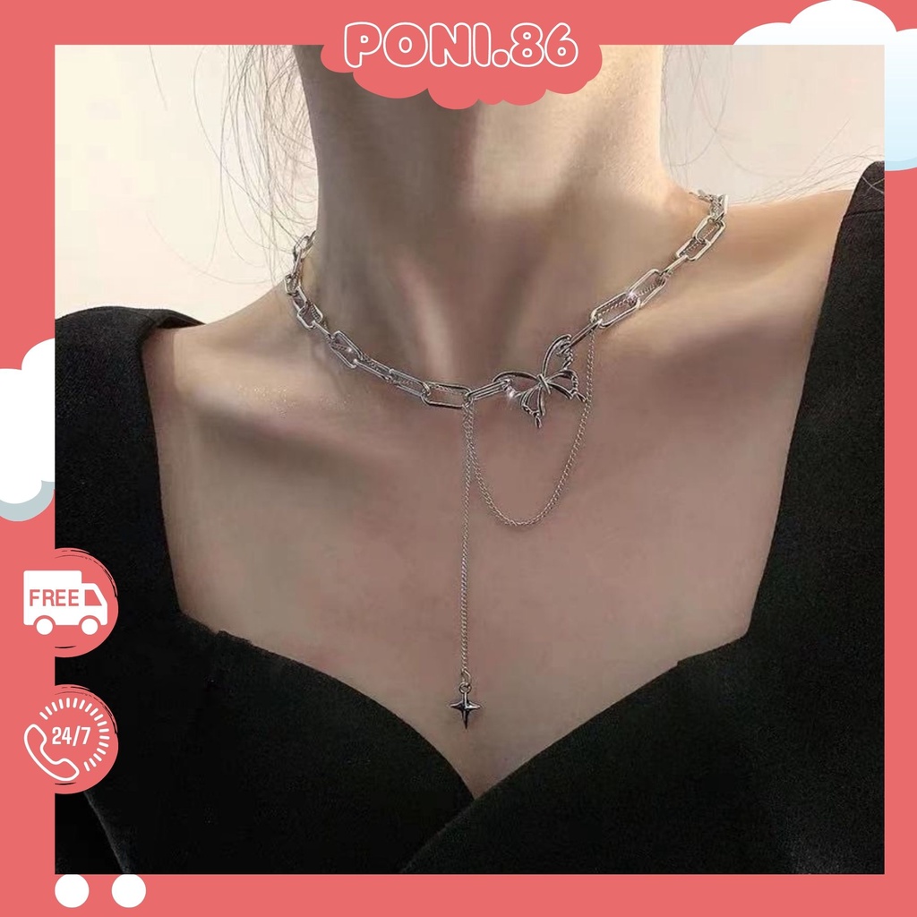 Dây chuyền, vòng cổ, chocker bướm dây đôi cá tính, phong cách thời thượng, đa dạng