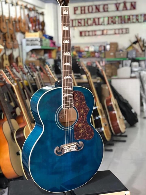 Đàn Guitar Gibson( full phụ kiện)- Màu xanh