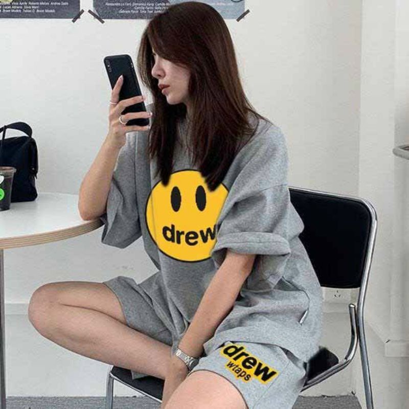 Bộ thể thao cao cấp unisex nam nữ,set đồ bộ mặc nhà Drew chất da cá mềm mịn thời trang hàn
