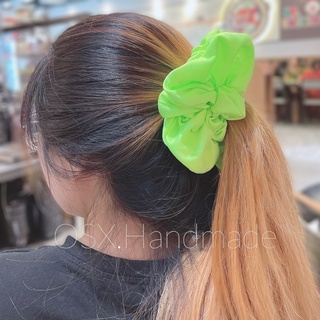 Buộc tóc Neon Scrunchie handmade vải thun lụa