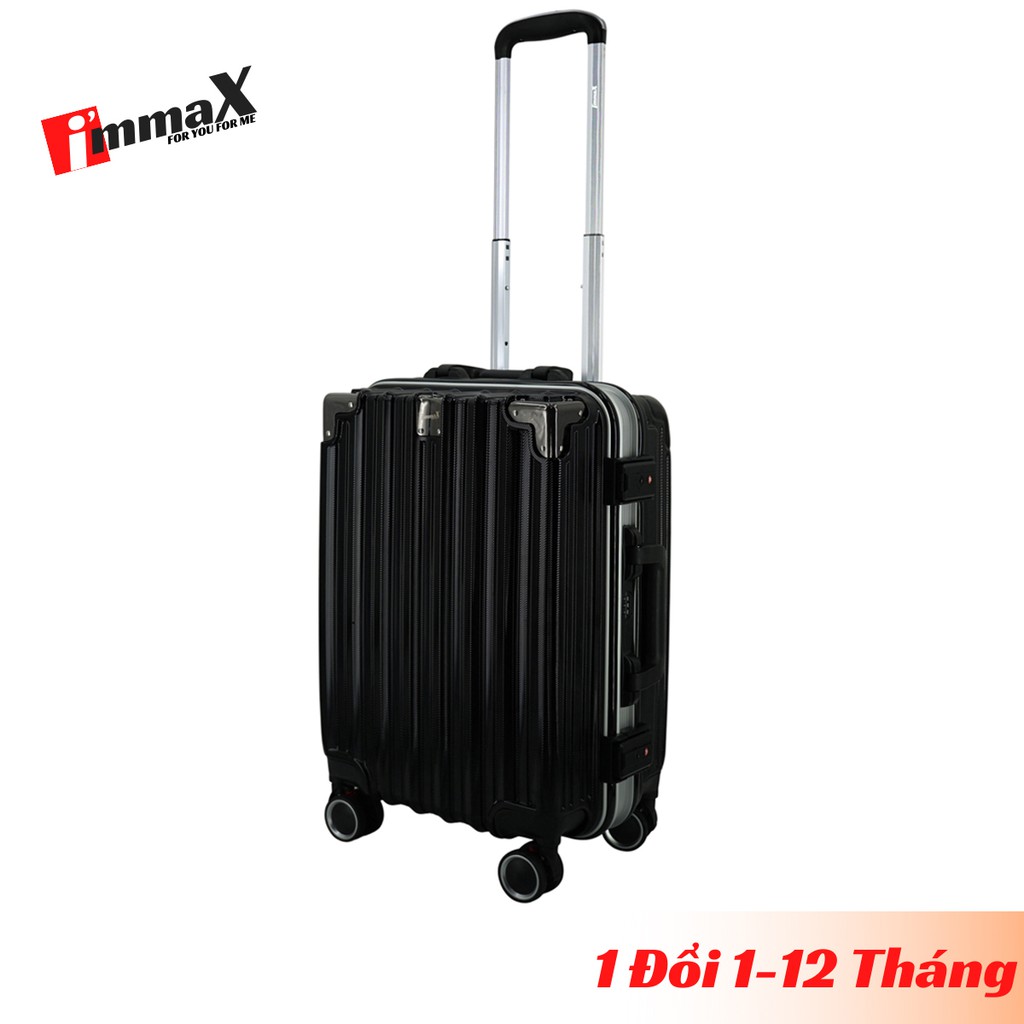 Vali nhựa khung nhôm nắp gập immaX 20 size 20inch xách tay lên máy bay bảo hành 3 năm, 1 đổi 1 trong 12 tháng