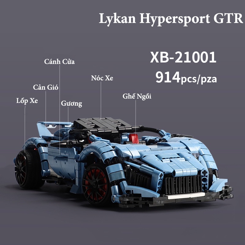Đồ Chơi Lắp Ráp Mô Hình Siêu Xe TECHNIC Lycan Slam XB 21002/21001 Với 900+ PCS