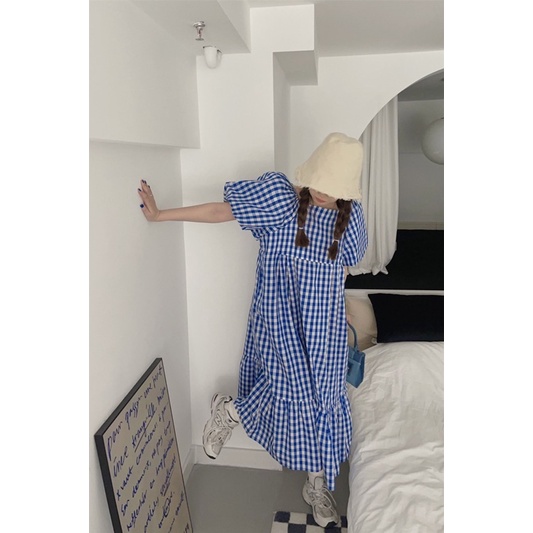 Váy Kẻ Caro Babydoll Dáng Dài 3 Màu Siêu Xinh Có Ảnh Thật Kèm Video
