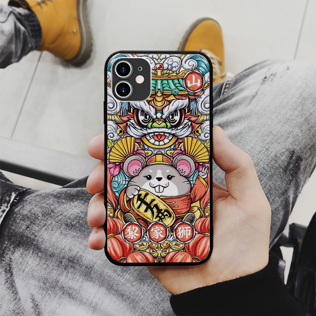 Ốp Lưng iphone in hình chuột con  và lân sư ECOMEX dòng 5 6 7 8 Plus 11 12 Pro Max X Xr MYS20220276