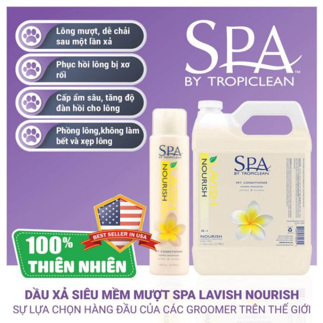 Dầu xả SPA mượt lông , bông lông chai 500ml