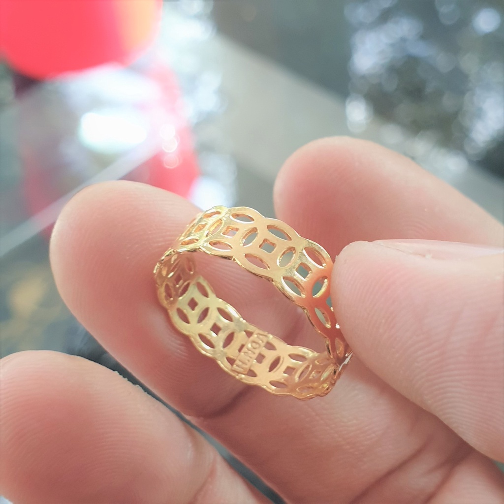 Nhẫn Kim Tiền Dáng Thon Cao Cấp- Nhẫn nữ dùng lâu dài tắm rửa thoải mái không phai không kiên