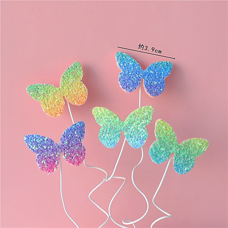 Phụ Kiện Trang Trí Bánh Kem Hình Bướm Nhiều Màu Dễ Thương