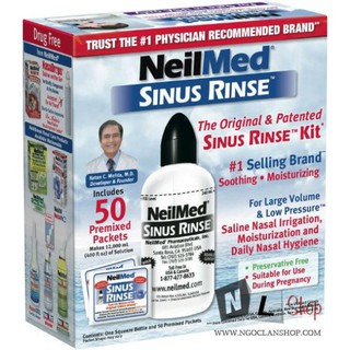 Bộ rửa mũi NeilMed Sinus Rinse Regular Kit 50 gói