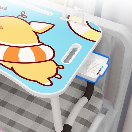 [Hàng mới về] Bàn học gấp gọn thông minh Cao cấp có khe cắm Ipad và ngăn kéo, chỗ để cốc nước - Bàn học chống bụi