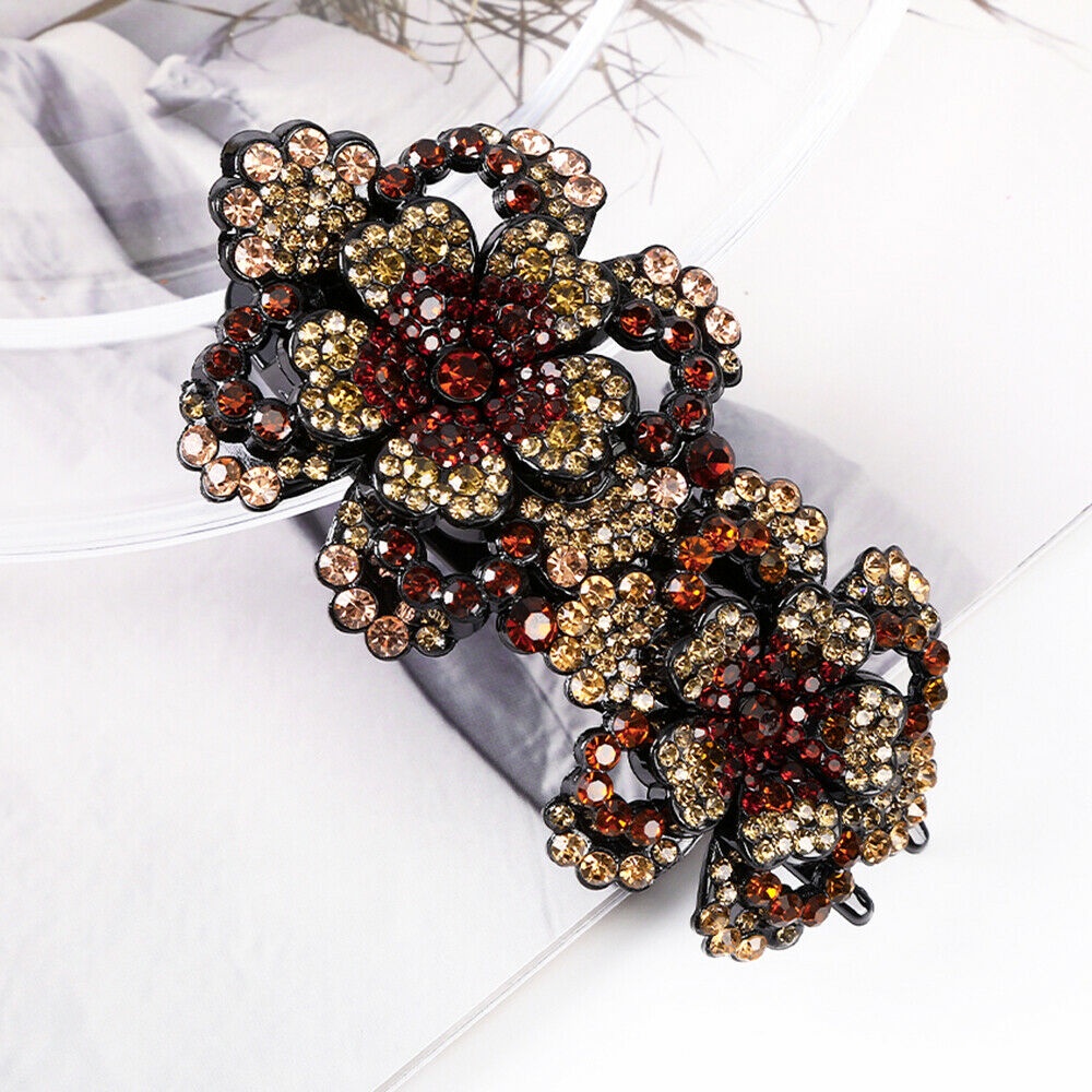 Kẹp tóc hình hoa đính đá thời trang thanh lịch cho nữ