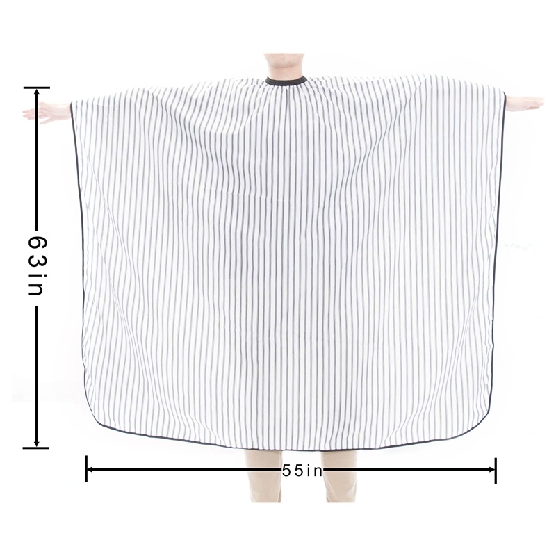 Youyo Bộ 3 Áo Choàng Cổ Kẻ Sọc Trắng Đen Chống Thấm Nước Có Thể Điều Chỉnh Nhuộm Tóc