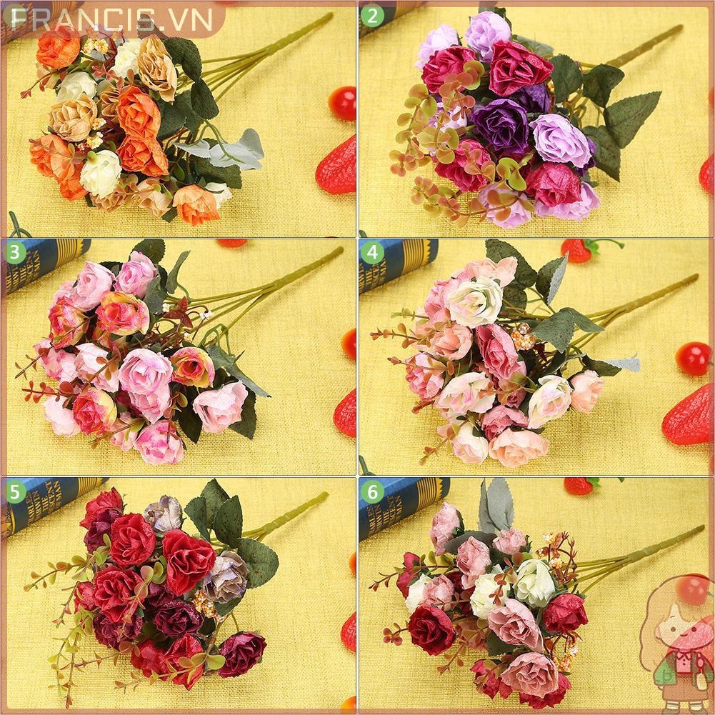 21 bông hoa hồng lụa nhân tạo