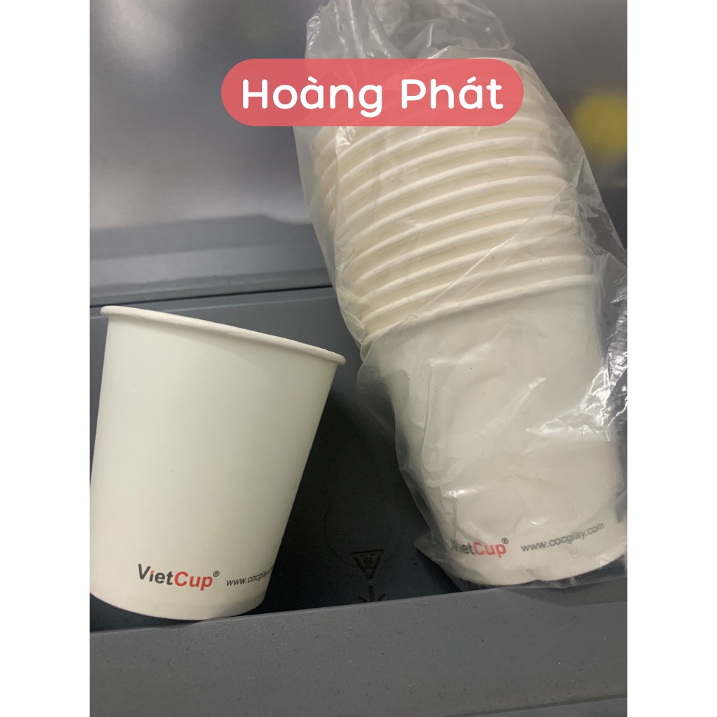 Ly Giấy, Cốc Giấy VietCup 6oz - 180 mL Dùng 1 Lần Combo 50 Cốc, 100 Cốc, Cao Cấp, Thân Thiện Với Môi Trường Hoàng Phát
