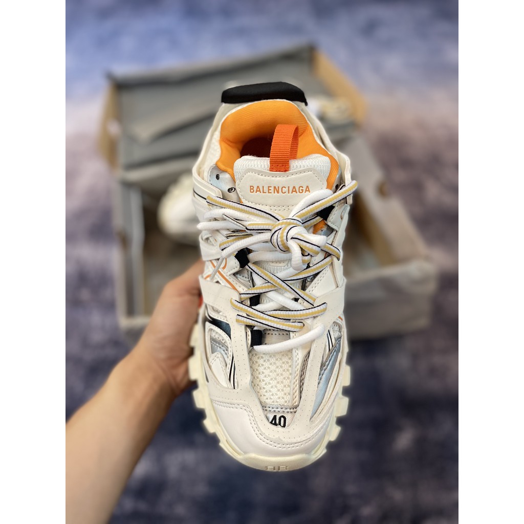 [MyGSneaker] Giày Balen Track trắng cam bản tiêu chuẩn