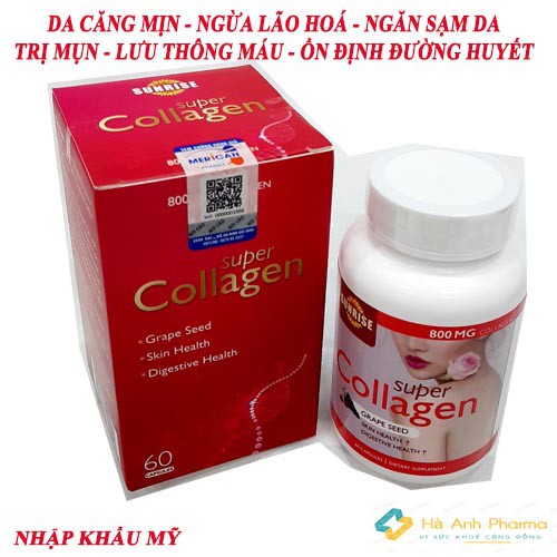 Collagen Viên uống Super Collagen viên uống đẹp da mờ nám chống lão hóa nhập khẩu chính hãng Mỹ