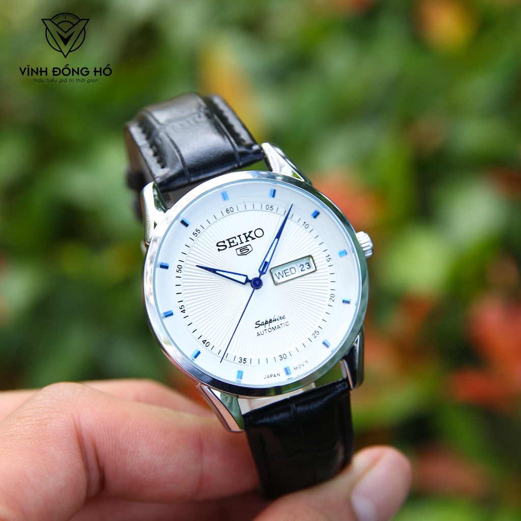 Đồng Hồ - Đồng Hồ Nam Seiko - Dây Da Cao Cấp - Máy Pin Kim Trôi - Hiển Thị 2 Lịch Sang Trọng - Bảo Hành 12 Tháng