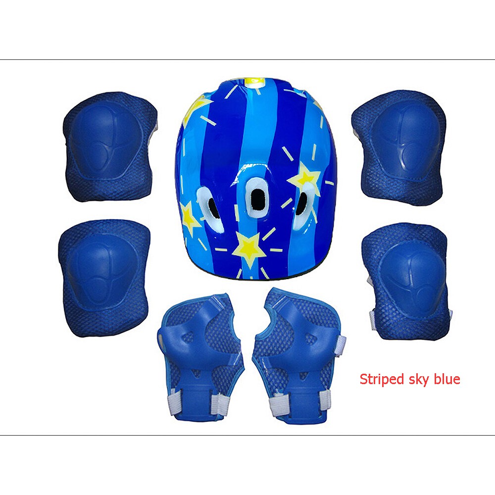 Set mũ bảo hiểm kèm đệm bảo vệ tay và đầu gối chuyên dùng khi đi xe đạp / chơi thể thao cho bé