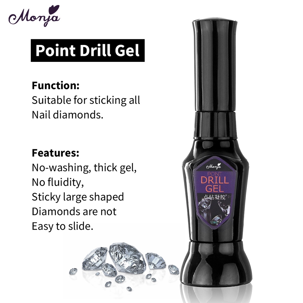 MONJA Bộ phụ kiện đính đá trang trí móng nghệ thuật gồm 3 món