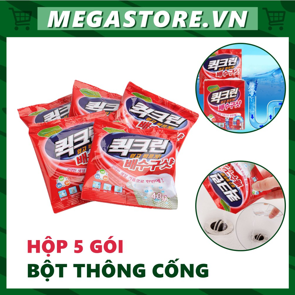 Hộp 5 Gói Bột Thông Tắc Cống Hàn Quốc Siêu Hiệu Quả