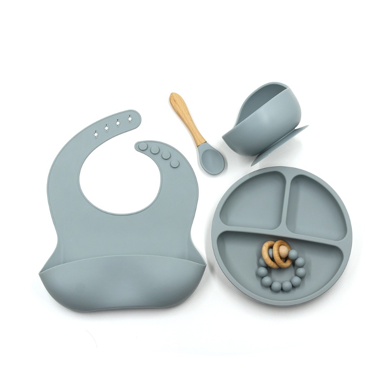 Set 5 Bát Ăn Silicone Chia Ngăn Tiện Dụng Cho Bé