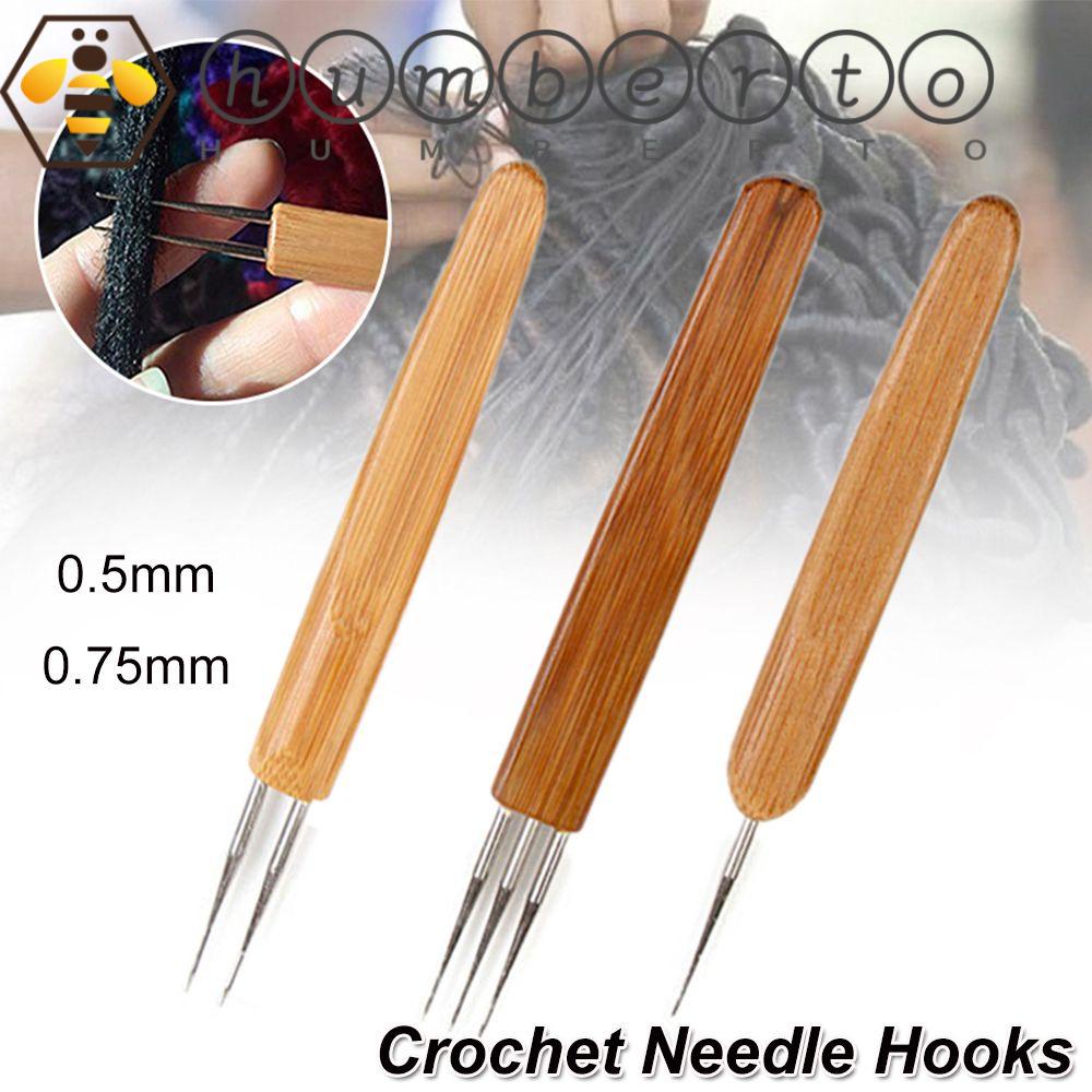 1 Kim Móc Nối Tóc Tay Cầm Bằng Tre One / Doube / Ba Đầu Dùng Tạo Kiểu Tóc Dreadlock