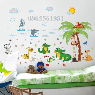 Decal dán tường vườn thú cá sấu SK9090