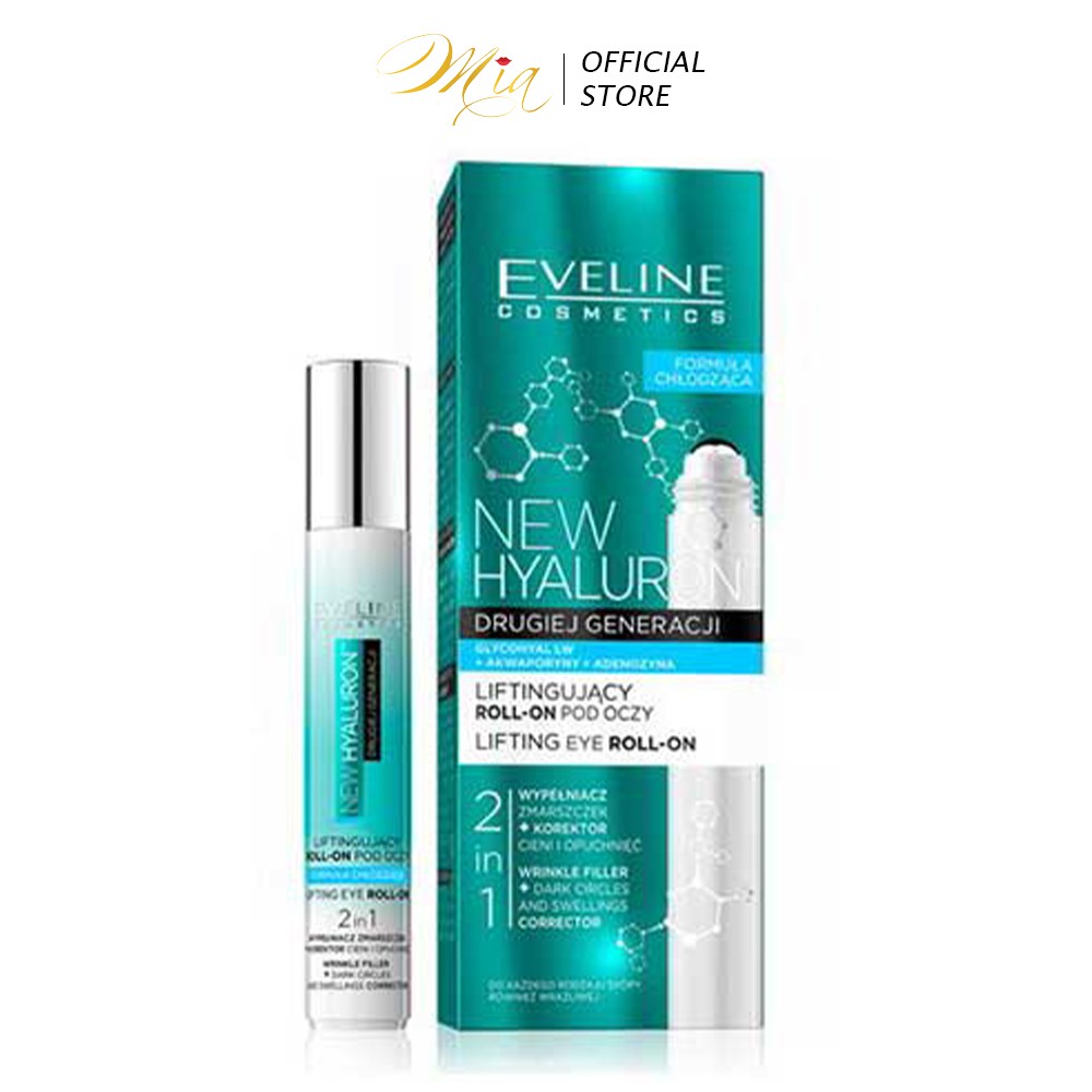 Thanh lăn dưỡng mắt Eveline New Hyaluron chống nhăn 15ml