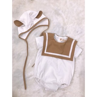 Romper linen cho bé kèm mũ
