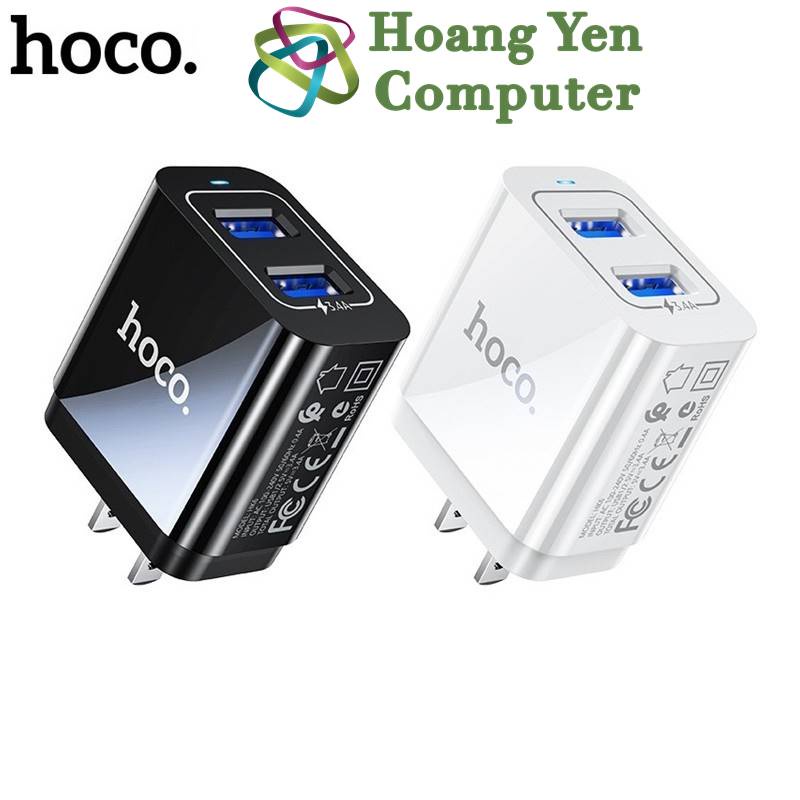 Cốc Sạc Mini 2 Cổng Hoco HK6 3.4A - BH 1 Năm Chính Hãng - Hoàng Yến Computer
