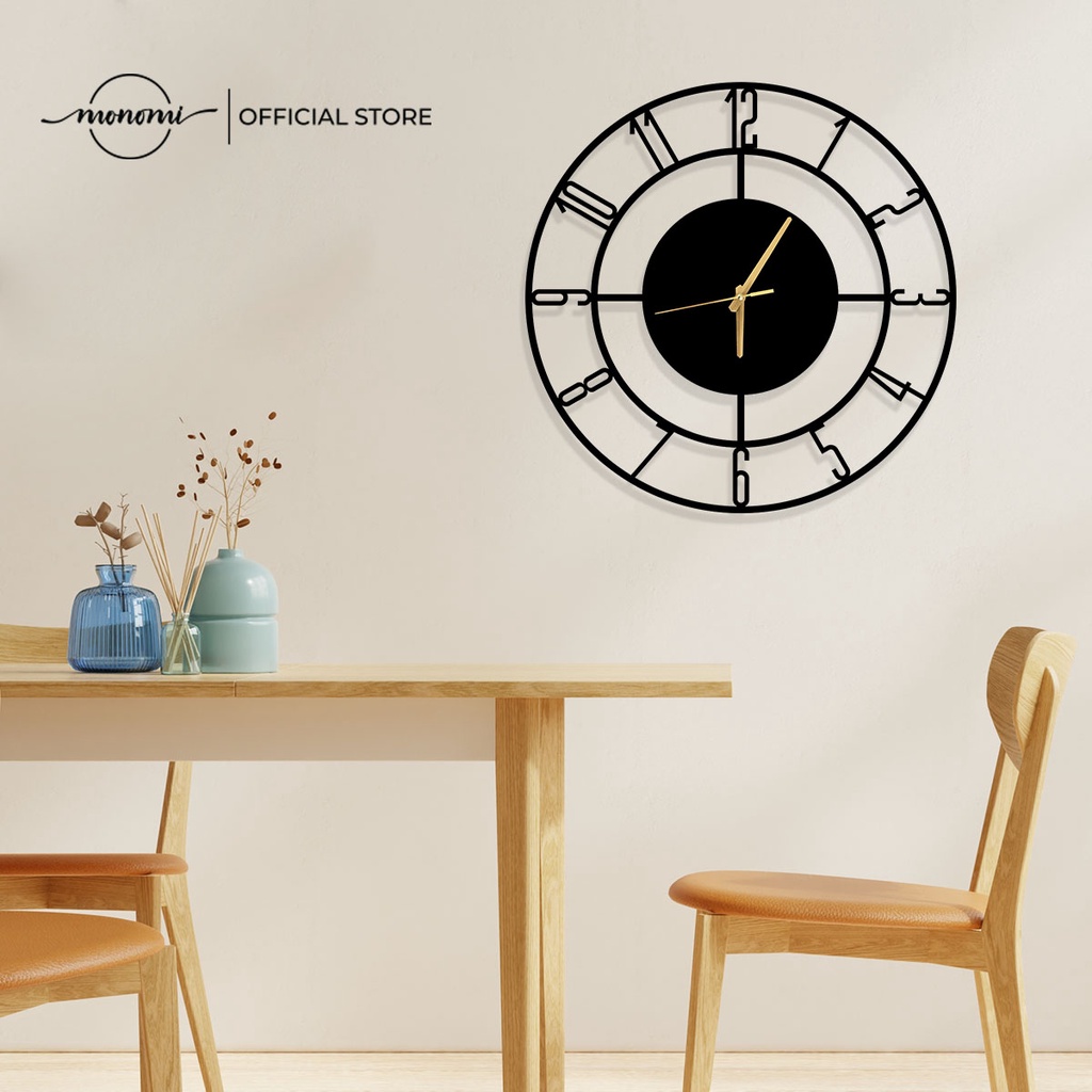 Đồng hồ CNC treo tường Latin Numeral thiết kế tối giản cho phòng khách & văn phòng - Monomi C040