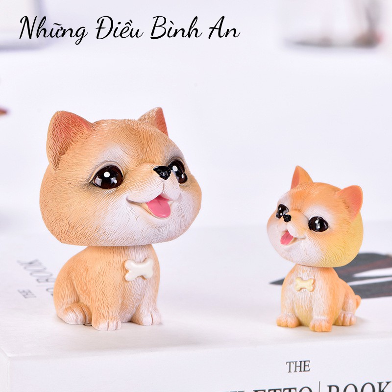 Tượng Cún con cổ lắc lò so trang trí ô tô, bàn làm việc, bánh kem đáng yêu dễ thương 💕FREESHIP 50k💕 - Những Điều Bình An